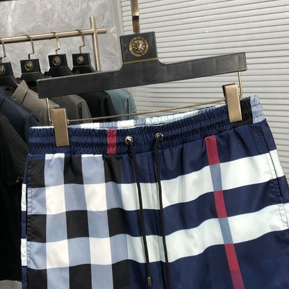 Vintage Plaid Drawstring Casual Swim Shorts