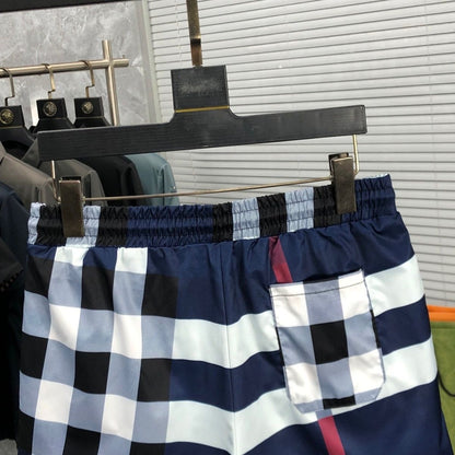 Vintage Plaid Drawstring Casual Swim Shorts