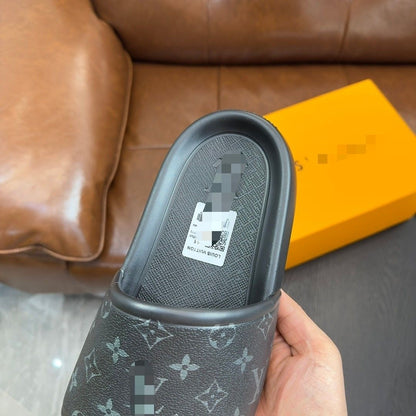 Monogram Coated Canvas Slide Sandals