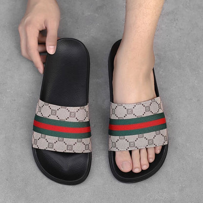 Vintage Check Web Stripe Slide Sandals