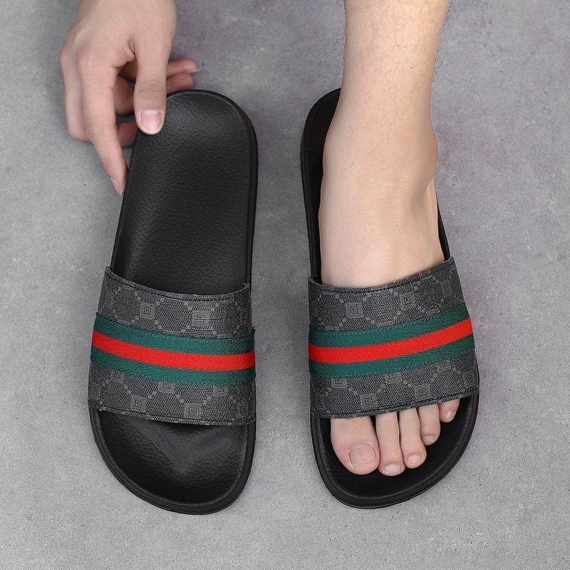Vintage Check Web Stripe Slide Sandals