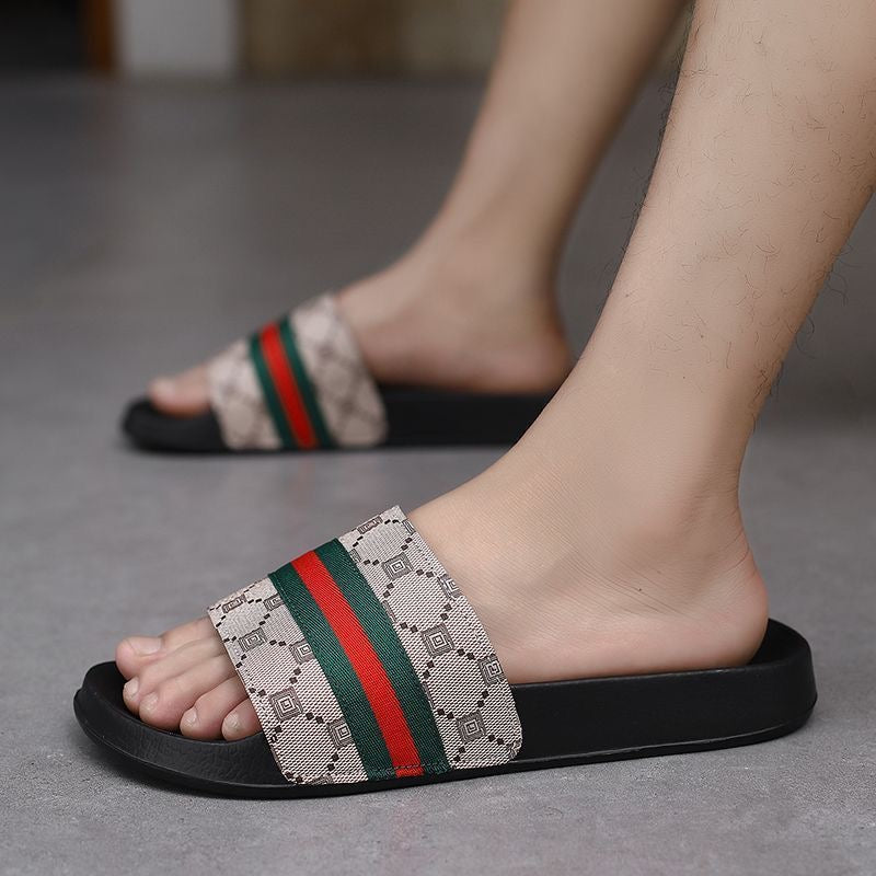 Vintage Check Web Stripe Slide Sandals