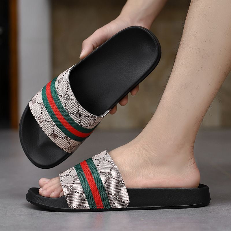 Vintage Check Web Stripe Slide Sandals