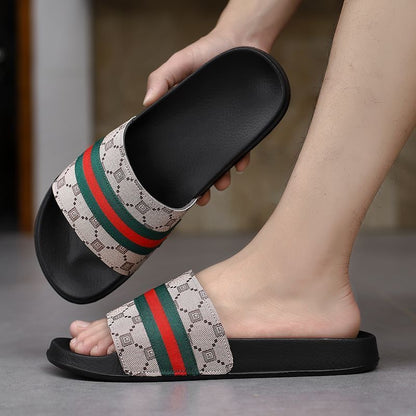 Vintage Check Web Stripe Slide Sandals