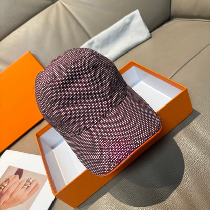 Woven Check Contrast Trim Casual Baseball Cap