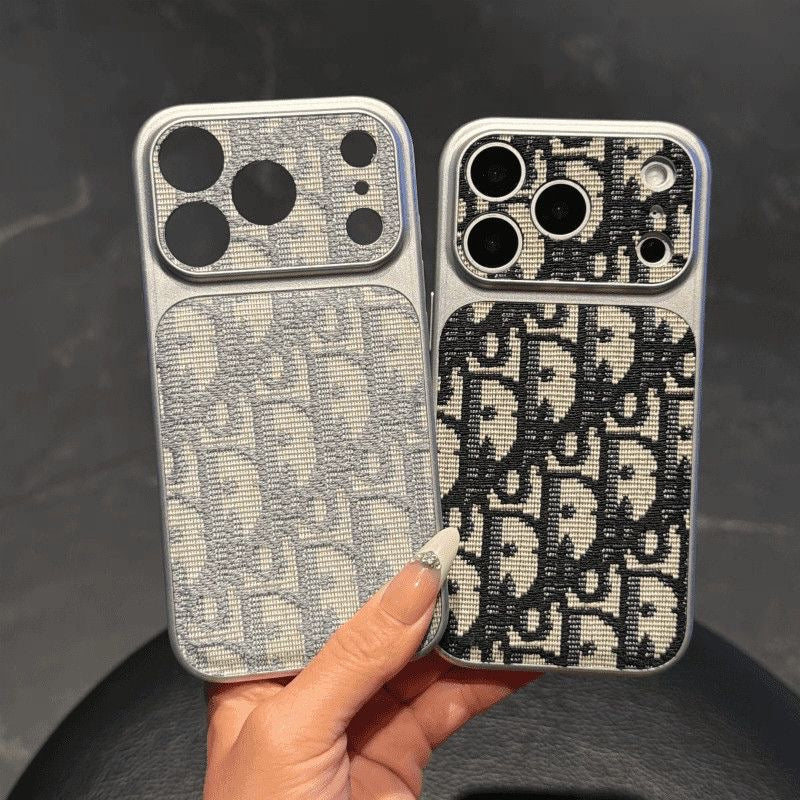 Vintage Jacquard Embroidery Silver Electroplated Frame Phone Case, Luxury Full Wrap Shockproof Cover