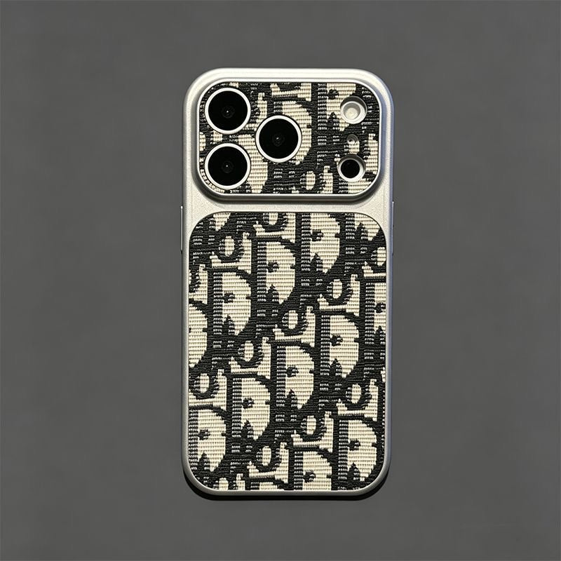 Vintage Jacquard Embroidery Silver Electroplated Frame Phone Case, Luxury Full Wrap Shockproof Cover