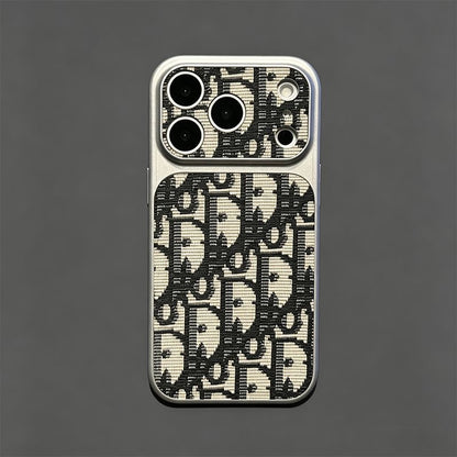 Vintage Jacquard Embroidery Silver Electroplated Frame Phone Case, Luxury Full Wrap Shockproof Cover