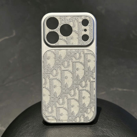 Vintage Jacquard Embroidery Silver Electroplated Frame Phone Case, Luxury Full Wrap Shockproof Cover
