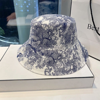 French Jungle Sketch Print Bucket Hat