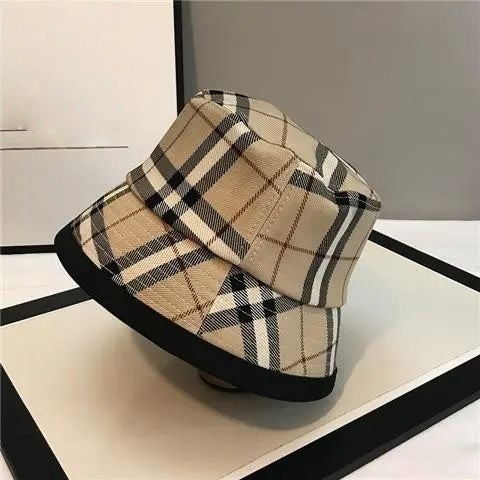 Classic Plaid Trim Bucket Hat