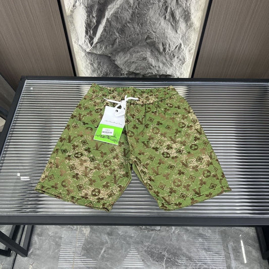 Distressed All Over Print Drawstring Knee-Length Casual Shorts