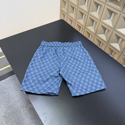 Allover Jacquard Print Drawstring Casual Knee-Length Shorts