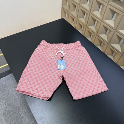 Allover Jacquard Print Drawstring Casual Knee-Length Shorts