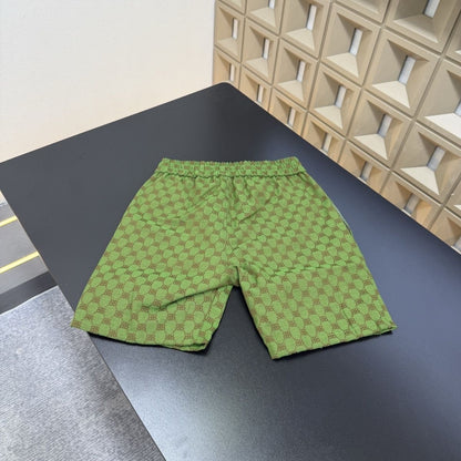 Allover Jacquard Print Drawstring Casual Knee-Length Shorts