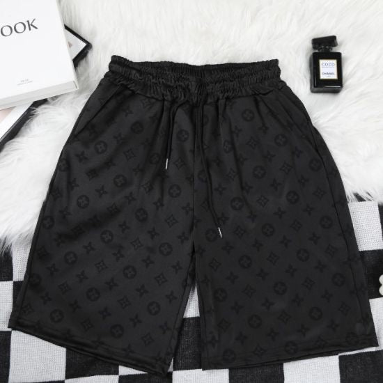 Subtle Allover Print Crew Neck Tee & Five-Point Shorts Set