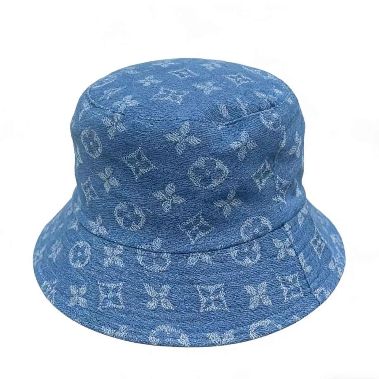 Vintage Jacquard Denim Bucket Hat, Casual Sun Protection Fisherman Cap