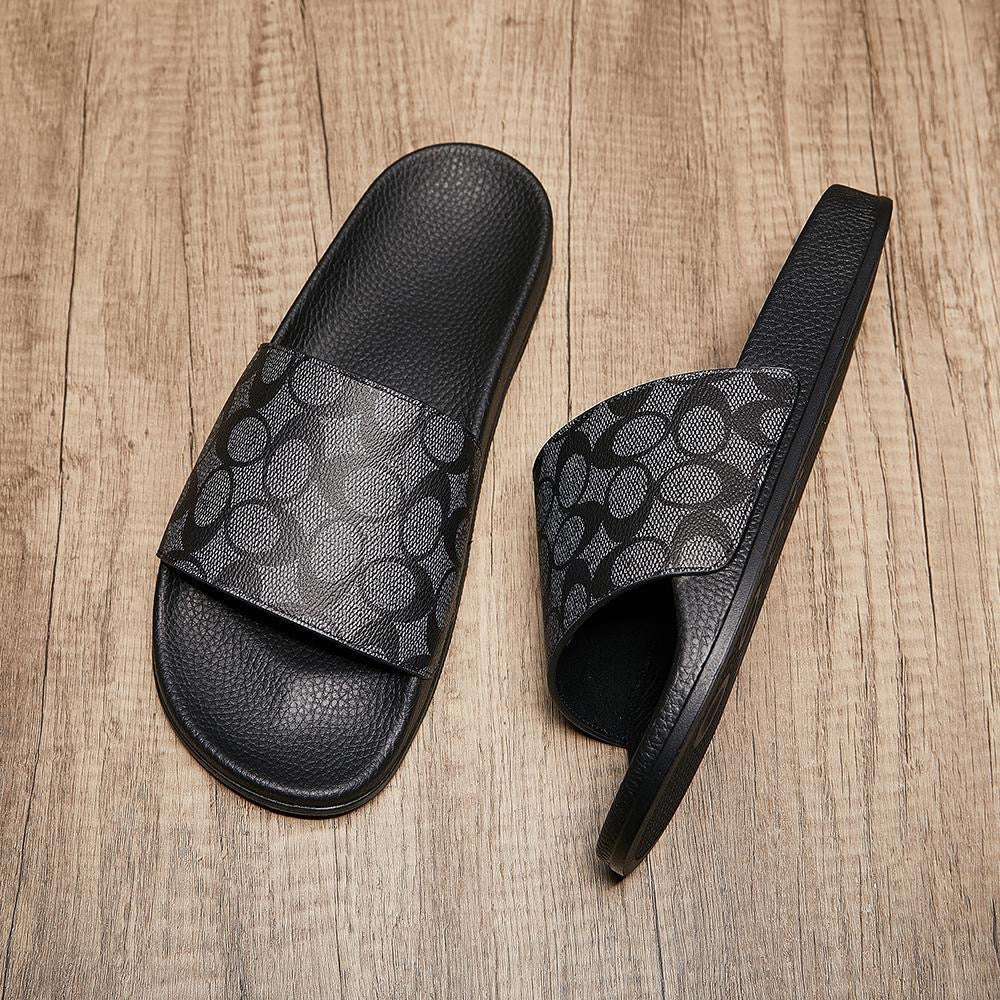 Vintage Allover Print Slide Sandals, Non-slip Thick Sole Summer Casual Slippers