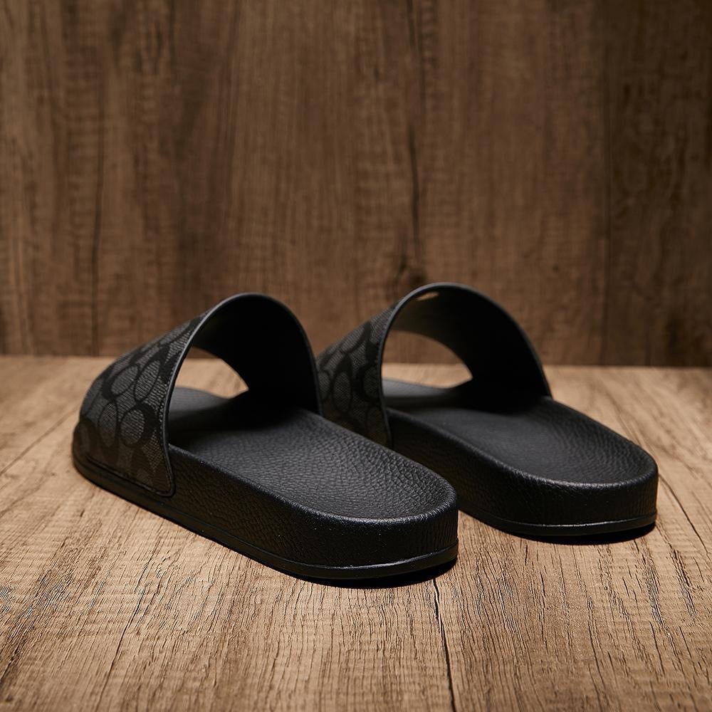 Vintage Allover Print Slide Sandals, Non-slip Thick Sole Summer Casual Slippers