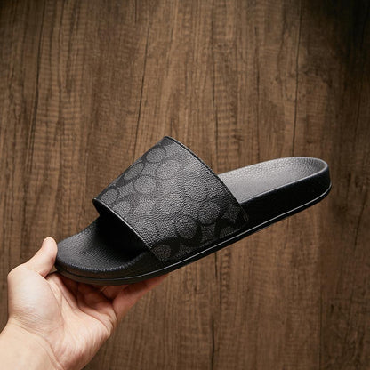 Vintage Allover Print Slide Sandals, Non-slip Thick Sole Summer Casual Slippers