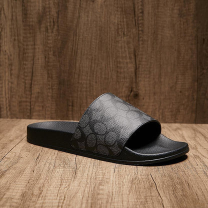 Vintage Allover Print Slide Sandals, Non-slip Thick Sole Summer Casual Slippers