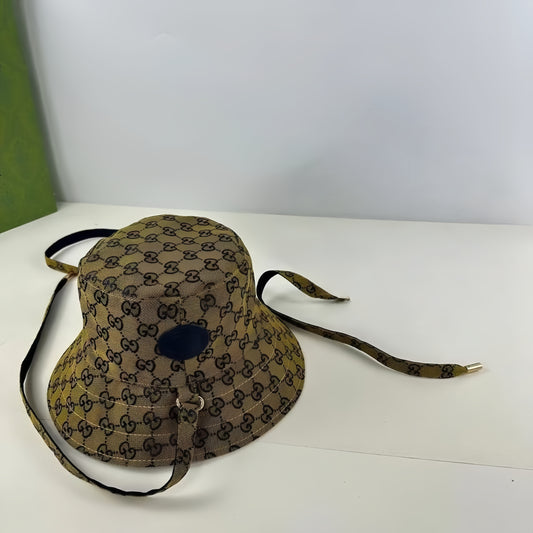 【#A239】Vintage Allover Print Strap Bucket Hat, Multi-color Outdoor Sun Hat