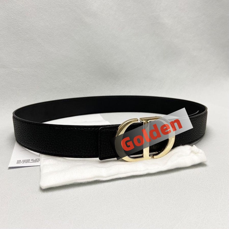 Leather Belt with Letter Buckle, Business Casual Versatile Waist Belt