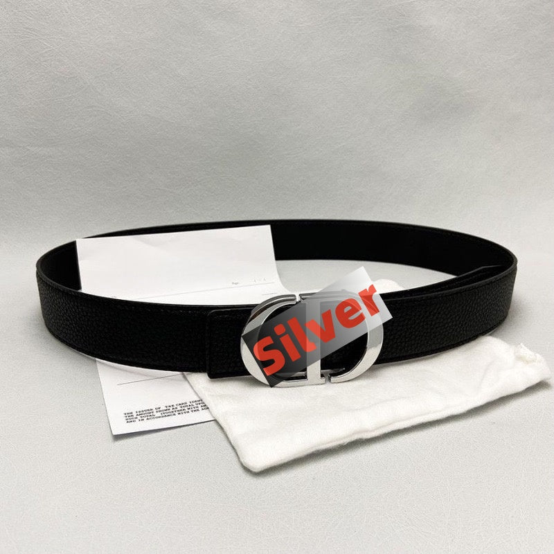 Leather Belt with Letter Buckle, Business Casual Versatile Waist Belt