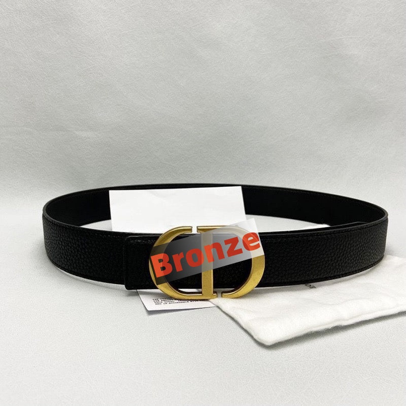 Leather Belt with Letter Buckle, Business Casual Versatile Waist Belt