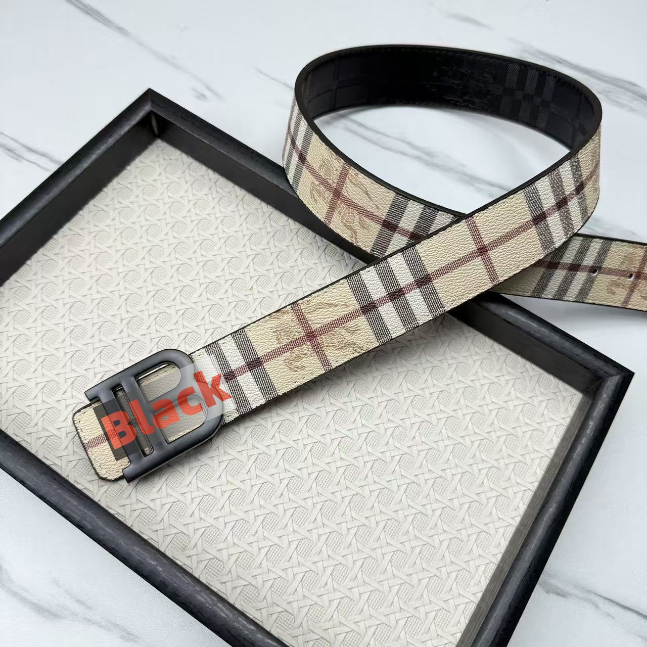 Classic Plaid Pin Buckle Belt, Business Casual Versatile Waist Belt