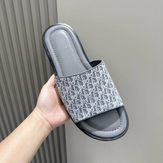 【#A248】Vintage Jacquard Slide Sandals, Unisex Breathable Flat Slippers