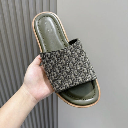 【#A248】Vintage Jacquard Slide Sandals, Unisex Breathable Flat Slippers
