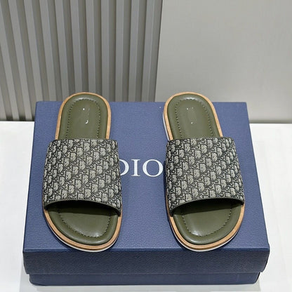 【#A248】Vintage Jacquard Slide Sandals, Unisex Breathable Flat Slippers