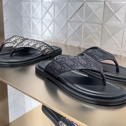 Unisex Vintage Jacquard Flip-flops, Non-slip Flat Thong Sandals