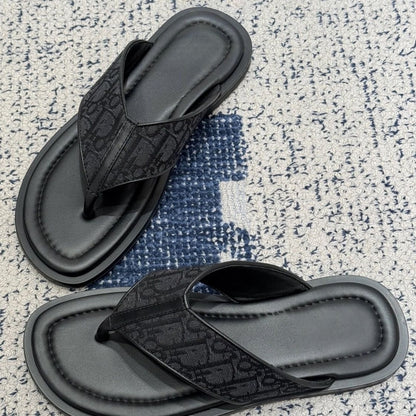 Unisex Vintage Jacquard Flip-flops, Non-slip Flat Thong Sandals