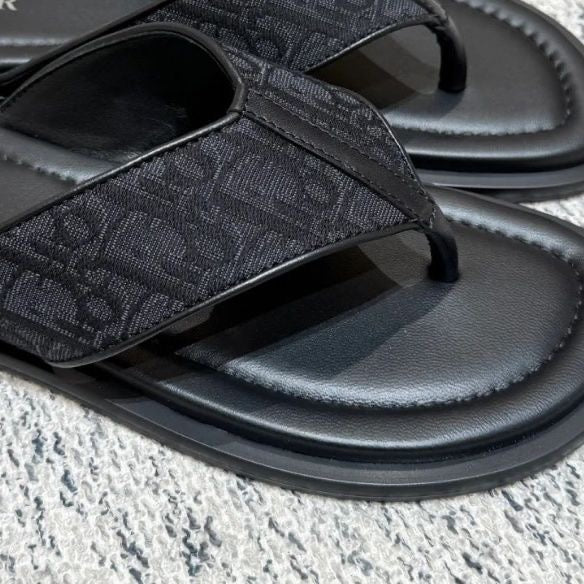 Unisex Vintage Jacquard Flip-flops, Non-slip Flat Thong Sandals