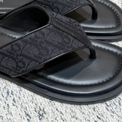 Unisex Vintage Jacquard Flip-flops, Non-slip Flat Thong Sandals