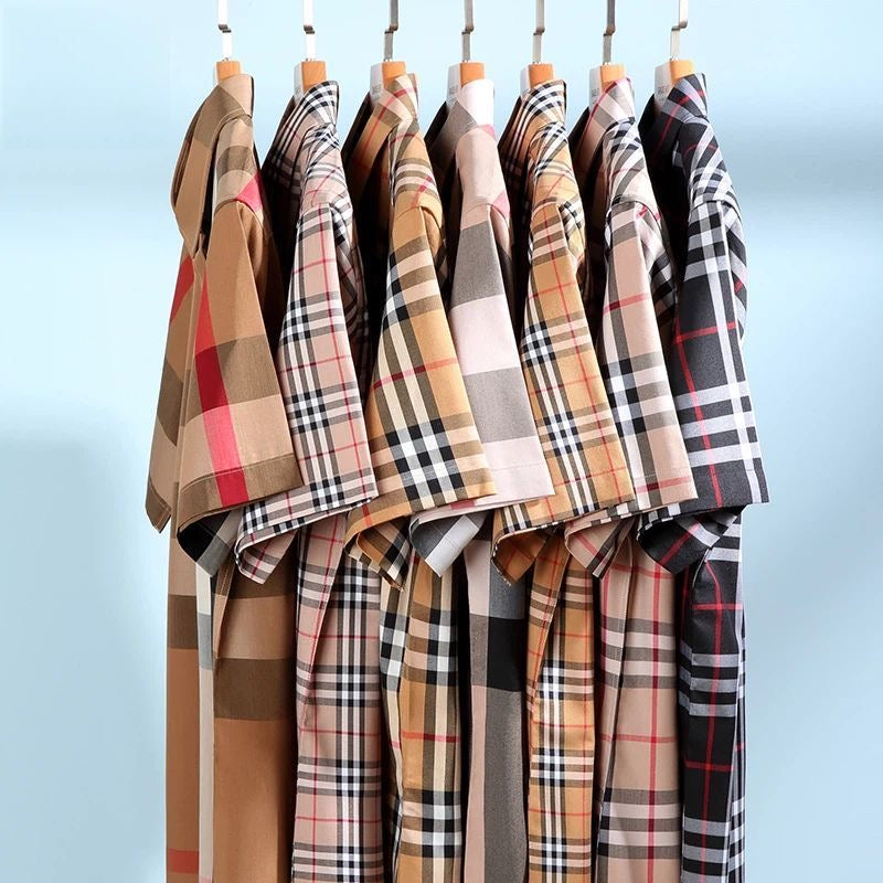 【#A262】Classic Plaid Collared Short Sleeve Shirt, Wrinkle-Resistant Luxury Business Casual Shirt for Men