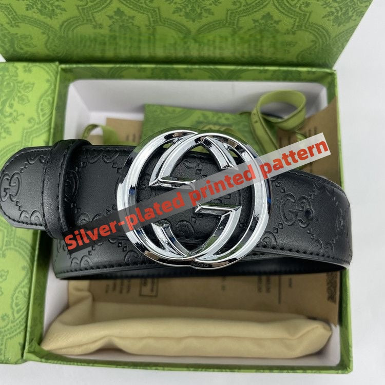 【#A267】Men's Vintage Embossed Pattern Belt With Double Ring Round Metal Pin Buckle