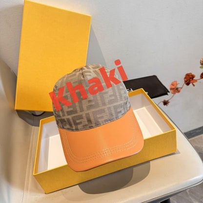 【#A268】Jacquard Printed Baseball Cap With Spliced Leather Brim