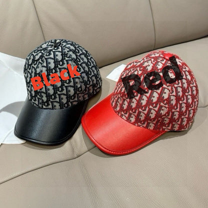 【#A269】Vintage Jacquard Baseball Cap With Spliced Leather Brim
