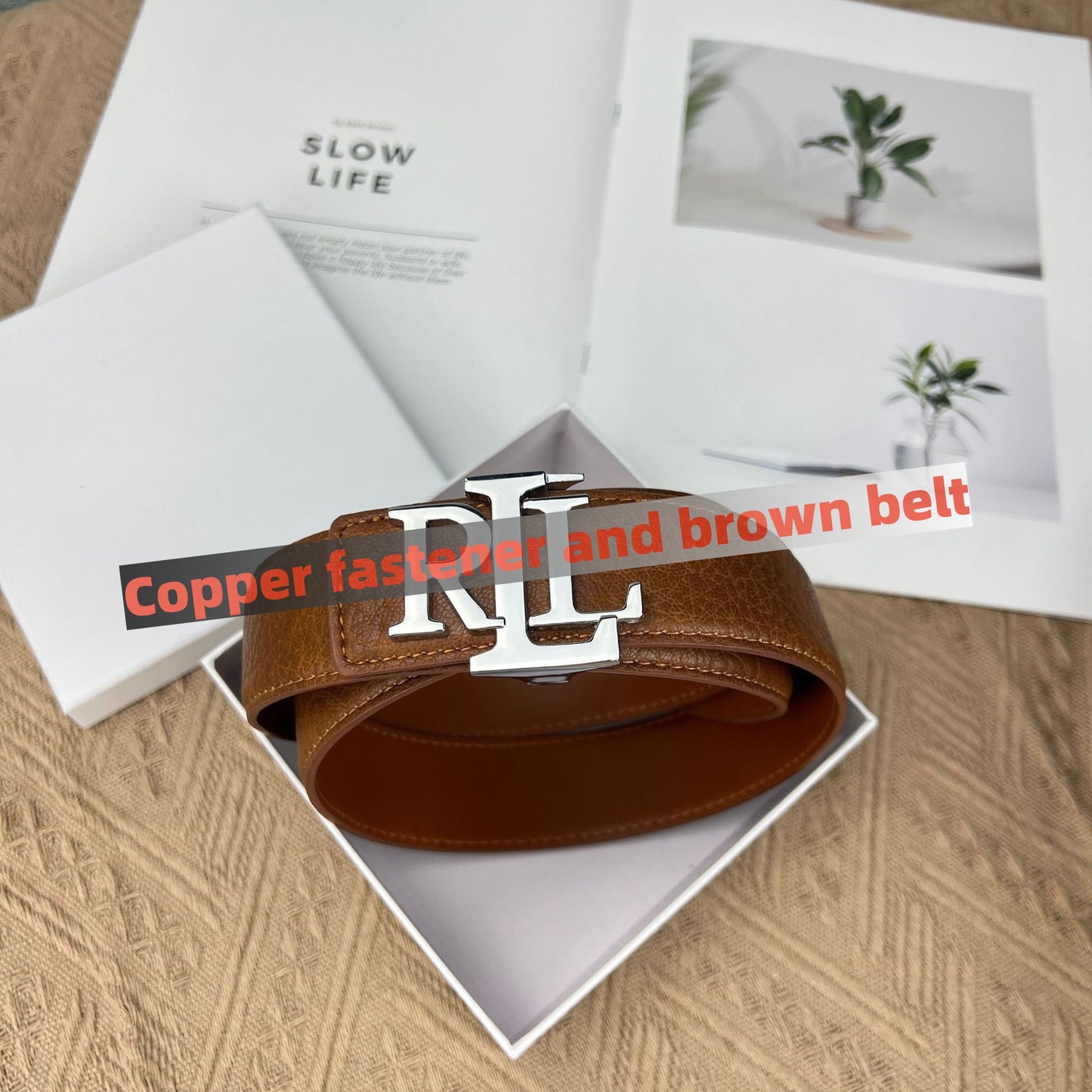 【#A276】Letter Metal Automatic Buckle Litchi Grain Cowhide Belt