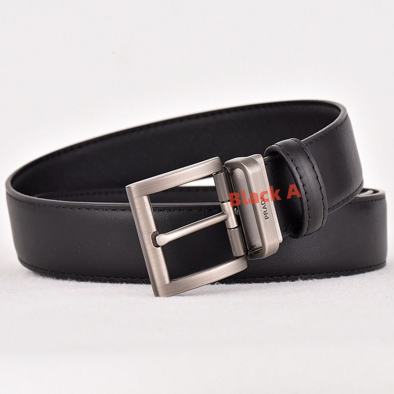 【#A299】Classic British Plaid Pin Buckle Leather Belt, Men's Business Reversible Luxury Waist StrapMen's Genuine Leather Pin Buckle Belt, Cross Grain Dress Waist Strap With Multi-Color Buckle Options