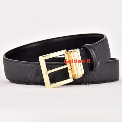 【#A299】Classic British Plaid Pin Buckle Leather Belt, Men's Business Reversible Luxury Waist StrapMen's Genuine Leather Pin Buckle Belt, Cross Grain Dress Waist Strap With Multi-Color Buckle Options