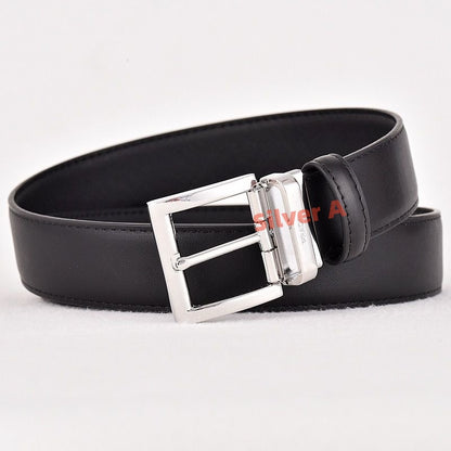 【#A299】Classic British Plaid Pin Buckle Leather Belt, Men's Business Reversible Luxury Waist StrapMen's Genuine Leather Pin Buckle Belt, Cross Grain Dress Waist Strap With Multi-Color Buckle Options