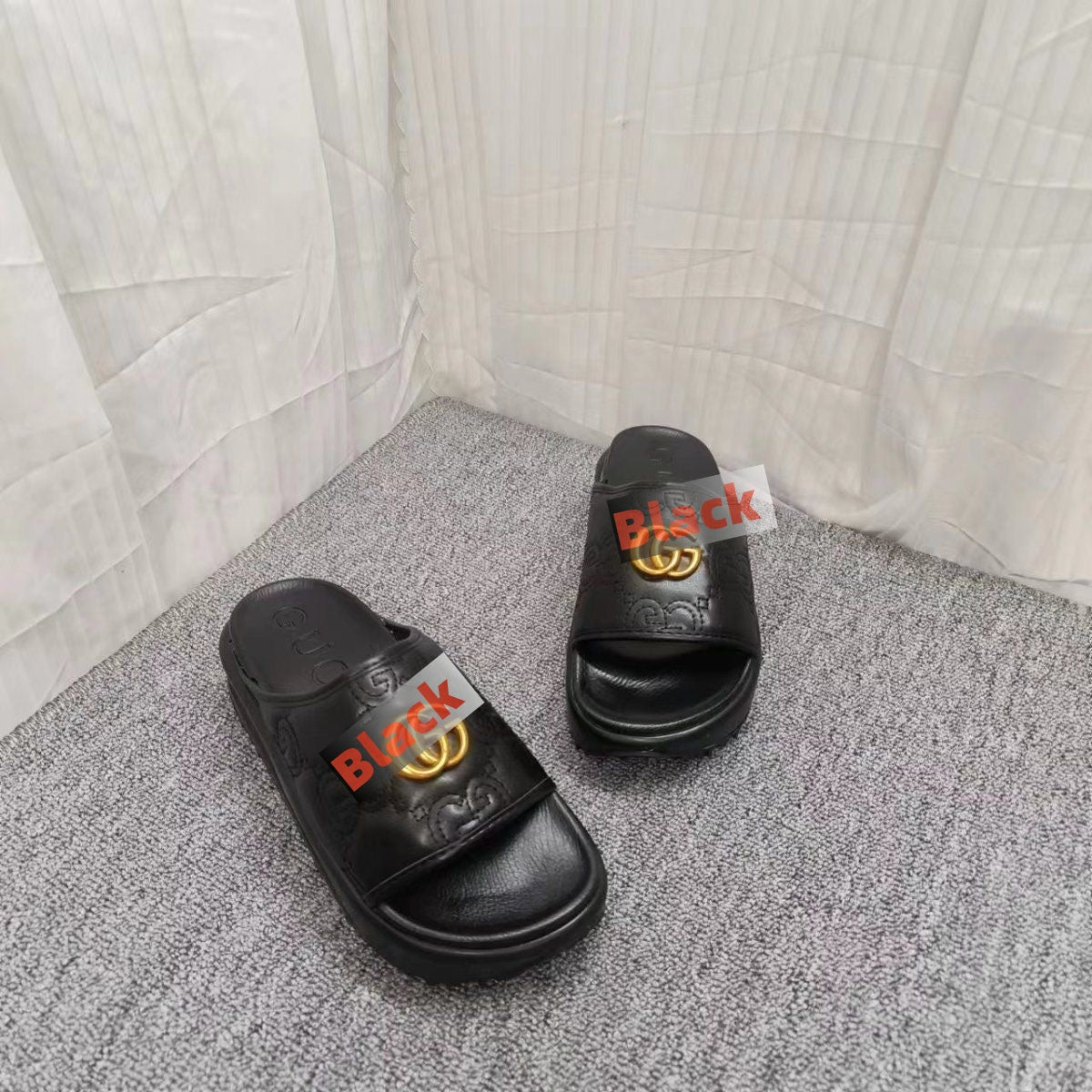 【#A300】Classic British Plaid Pin Buckle Leather Belt, Men's Business Reversible Luxury Waist StrapWomen's Embossed Logo Platform Slide Sandals, Elevated Chunky Sole Outdoor Slip On Slippers