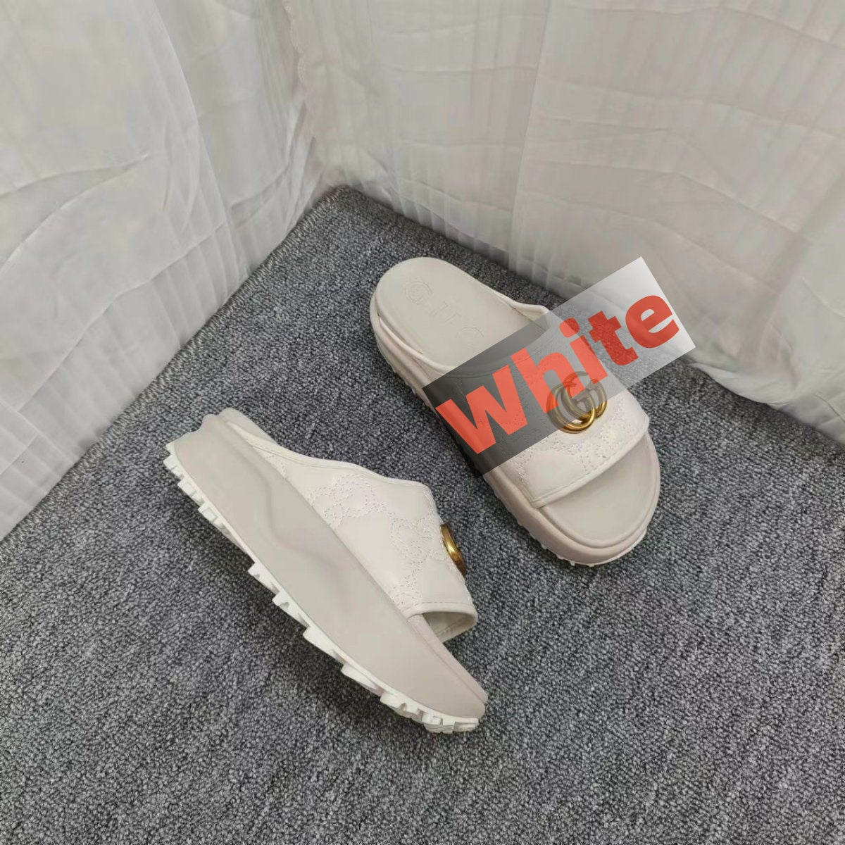 【#A300】Classic British Plaid Pin Buckle Leather Belt, Men's Business Reversible Luxury Waist StrapWomen's Embossed Logo Platform Slide Sandals, Elevated Chunky Sole Outdoor Slip On Slippers