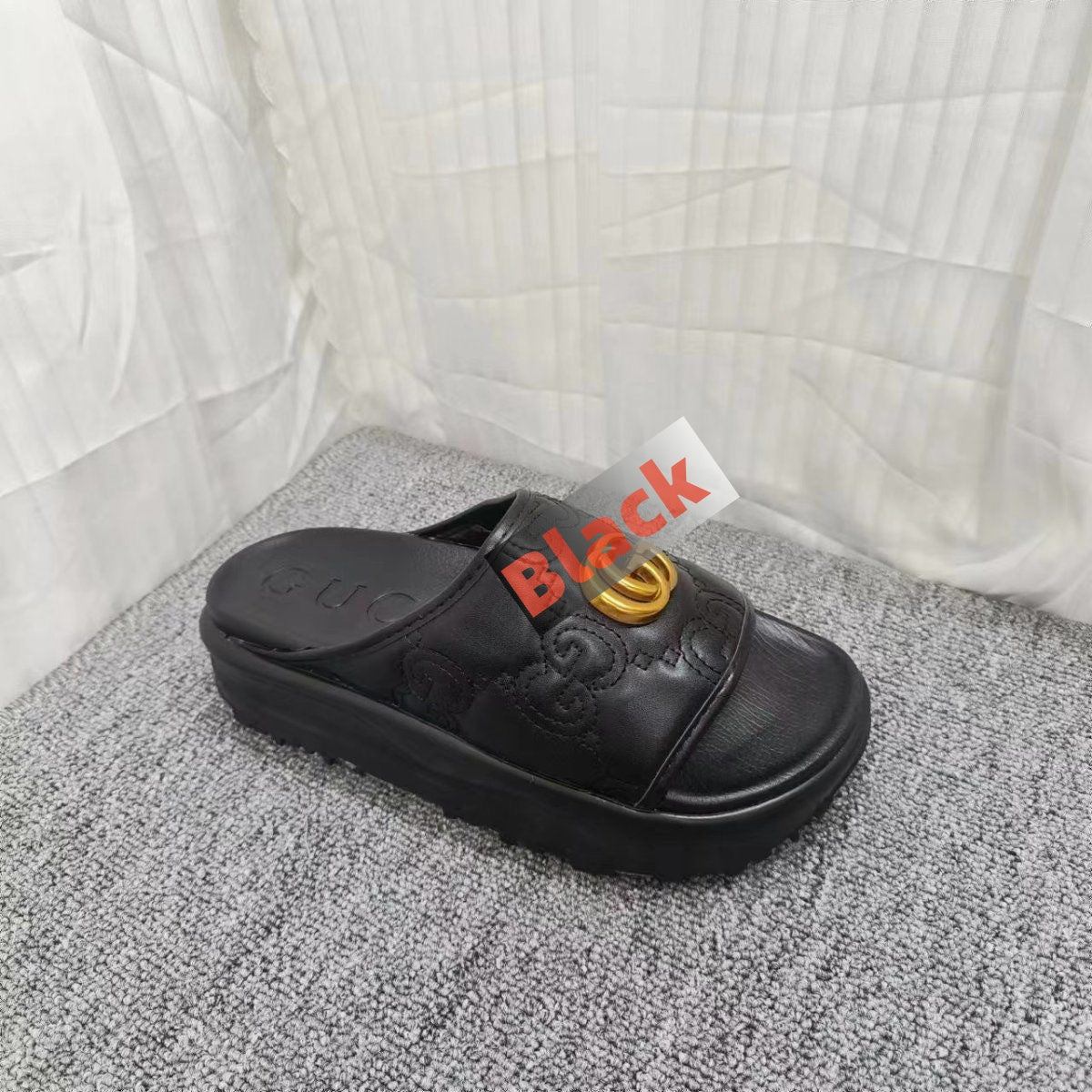 【#A300】Classic British Plaid Pin Buckle Leather Belt, Men's Business Reversible Luxury Waist StrapWomen's Embossed Logo Platform Slide Sandals, Elevated Chunky Sole Outdoor Slip On Slippers
