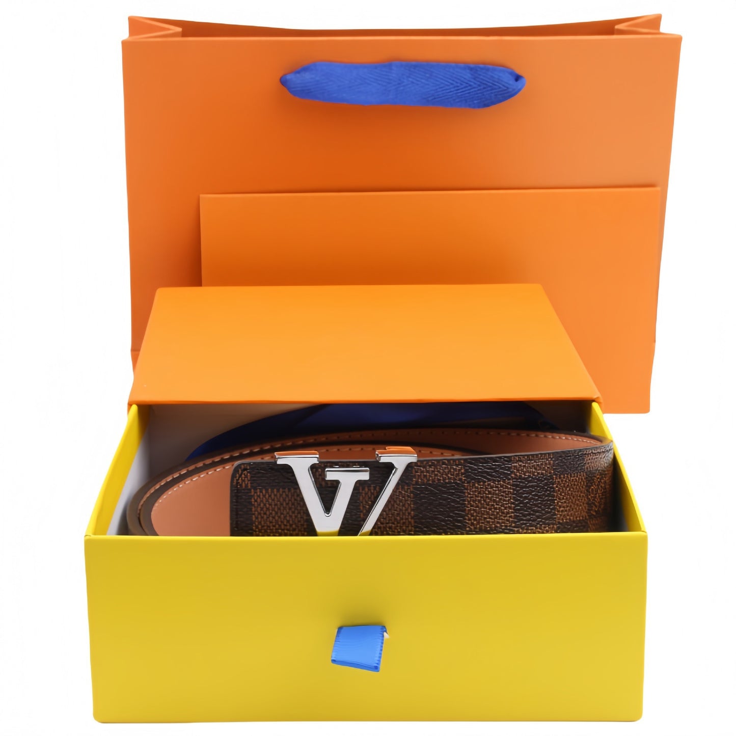 【#A302】Unisex Vintage Check & Monogram Automatic Buckle Leather Belt, Reversible Luxury Belt With Gift Box