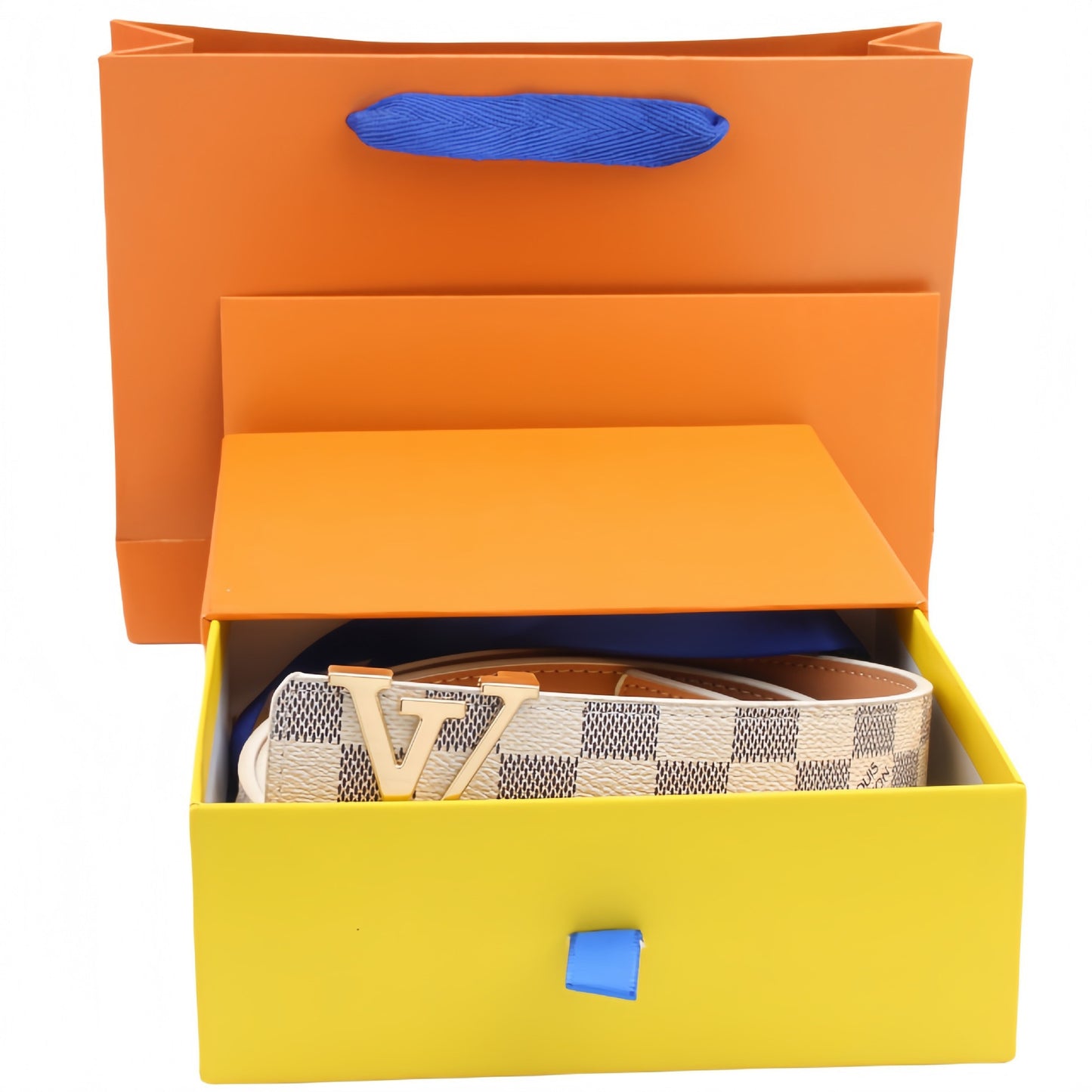 【#A302】Unisex Vintage Check & Monogram Automatic Buckle Leather Belt, Reversible Luxury Belt With Gift Box